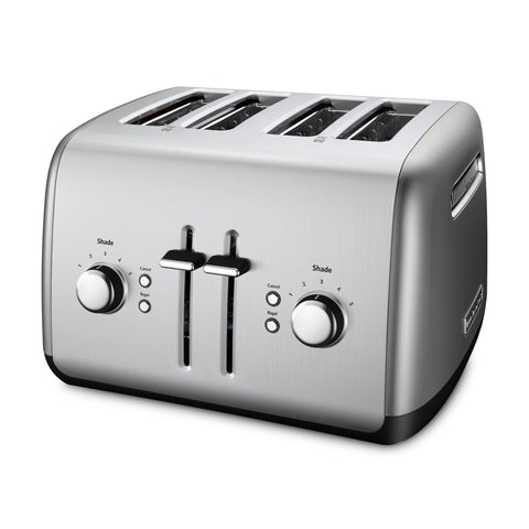 KitchenAid 4 - Slice Toaster with Manual High - Lift Lever KMT4115CU - Contour Silver