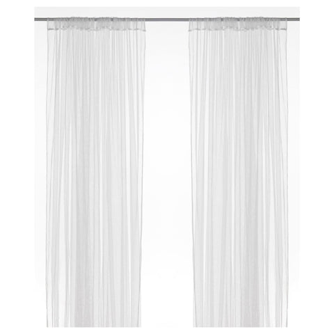 Ikea Lill Curtains Sheer Net White 2 Panels 110" x 98" Canopy Room Divider Voile