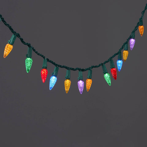 60ct LED C6 Faceted Christmas String Lights Multicolor with Green Wire - Wondershop