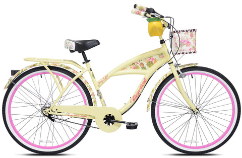 26" Margaritaville Women'S 3-Speed Cruiser Bike, Yellow