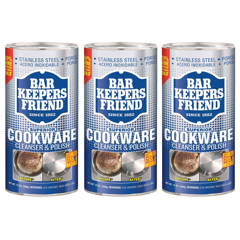 (3 Pack) Bar Keepers Friend Cookware and Sink Cleaner - 12 oz. Each